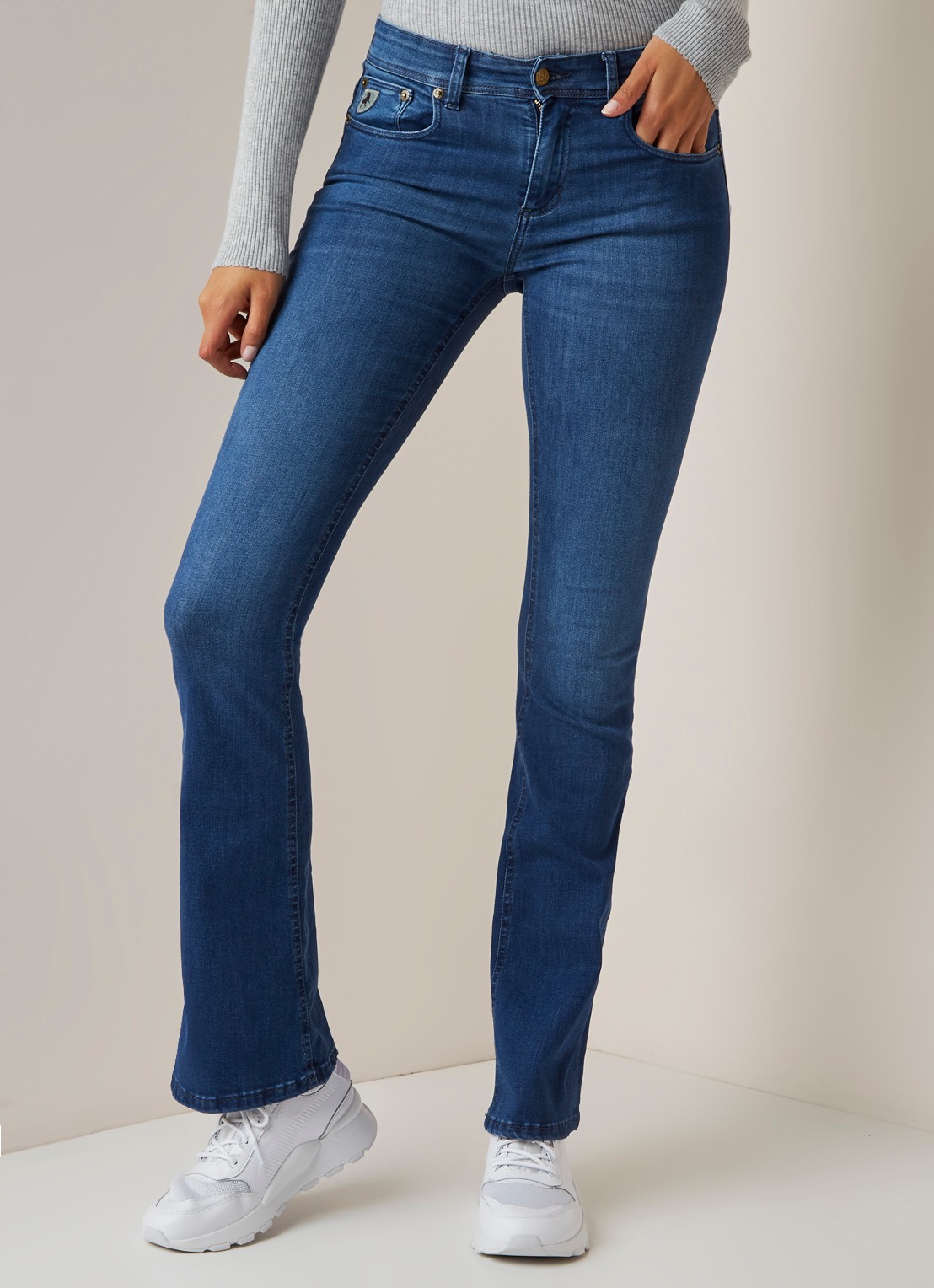 Lois Melrose high waist flared fit jeans - detail 4 indigo