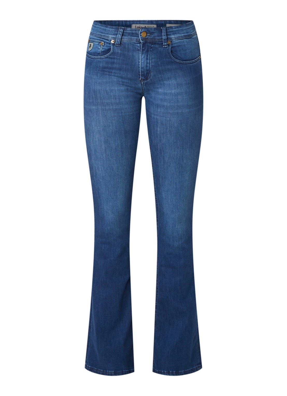 Lois Melrose high waist flared fit jeans - voorkant 2 indigo
