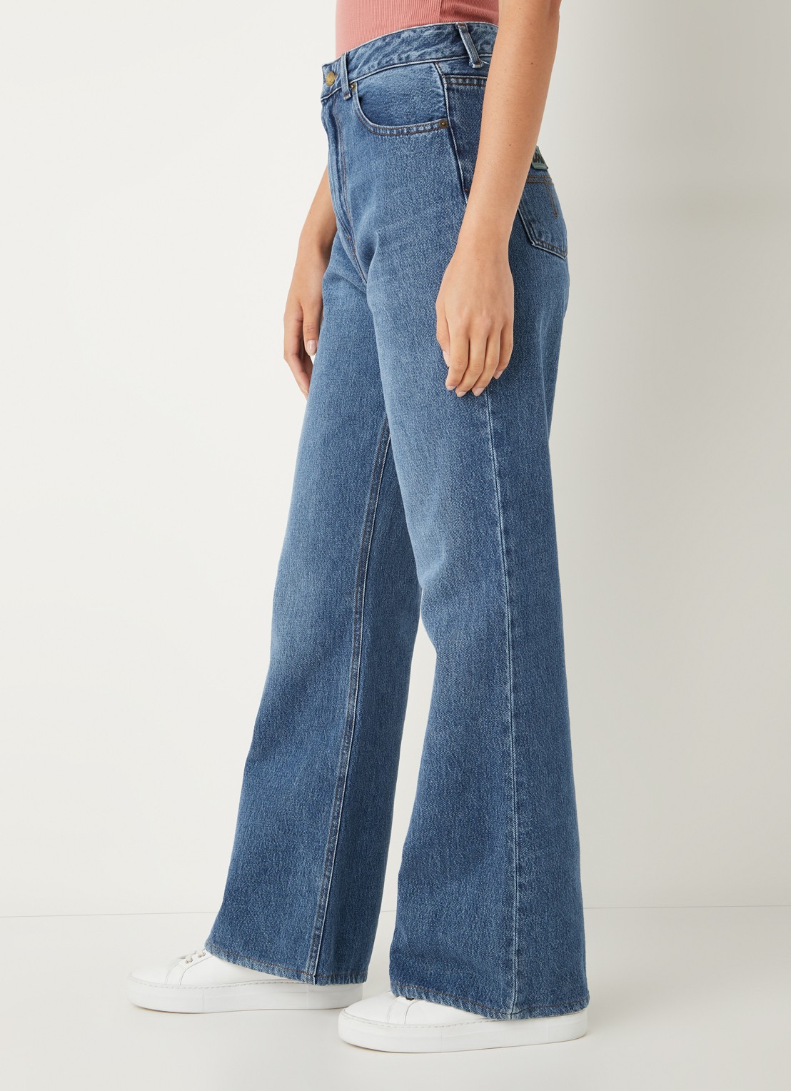 Lois Ninette high waist loose fit jeans met medium wassing  - detail 3 indigo
