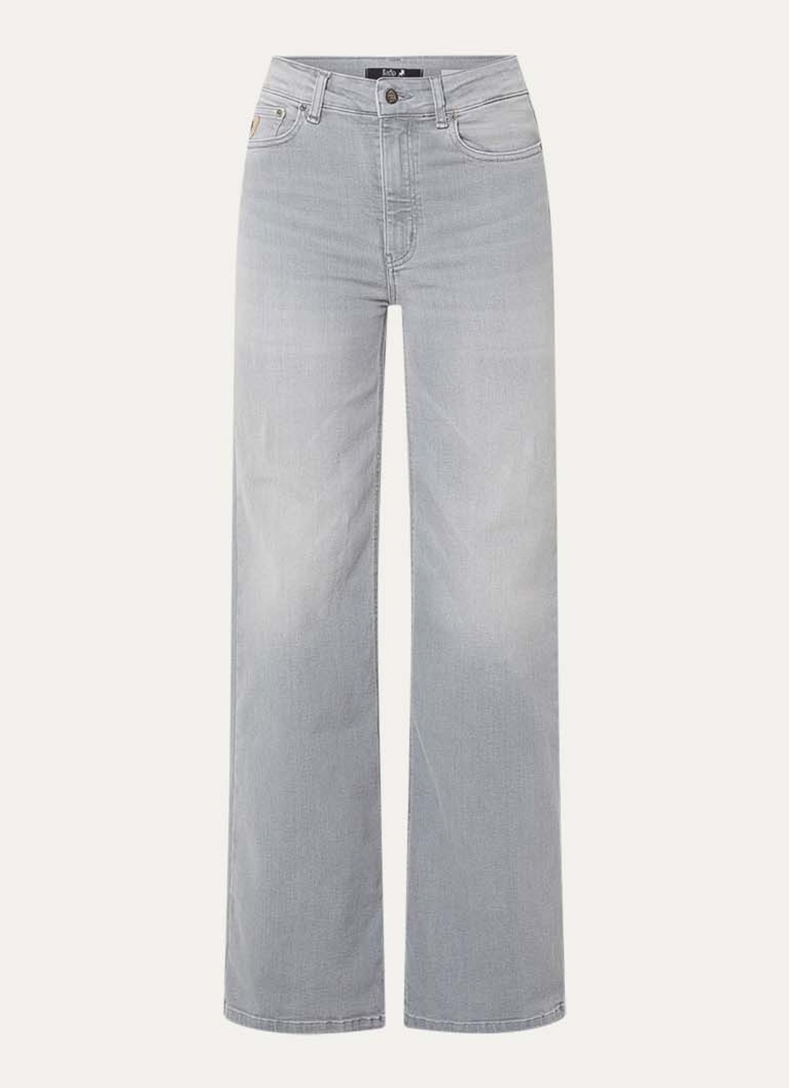 Lois Palazzo high waist flared fit jeans met medium wassing - voorkant grijs