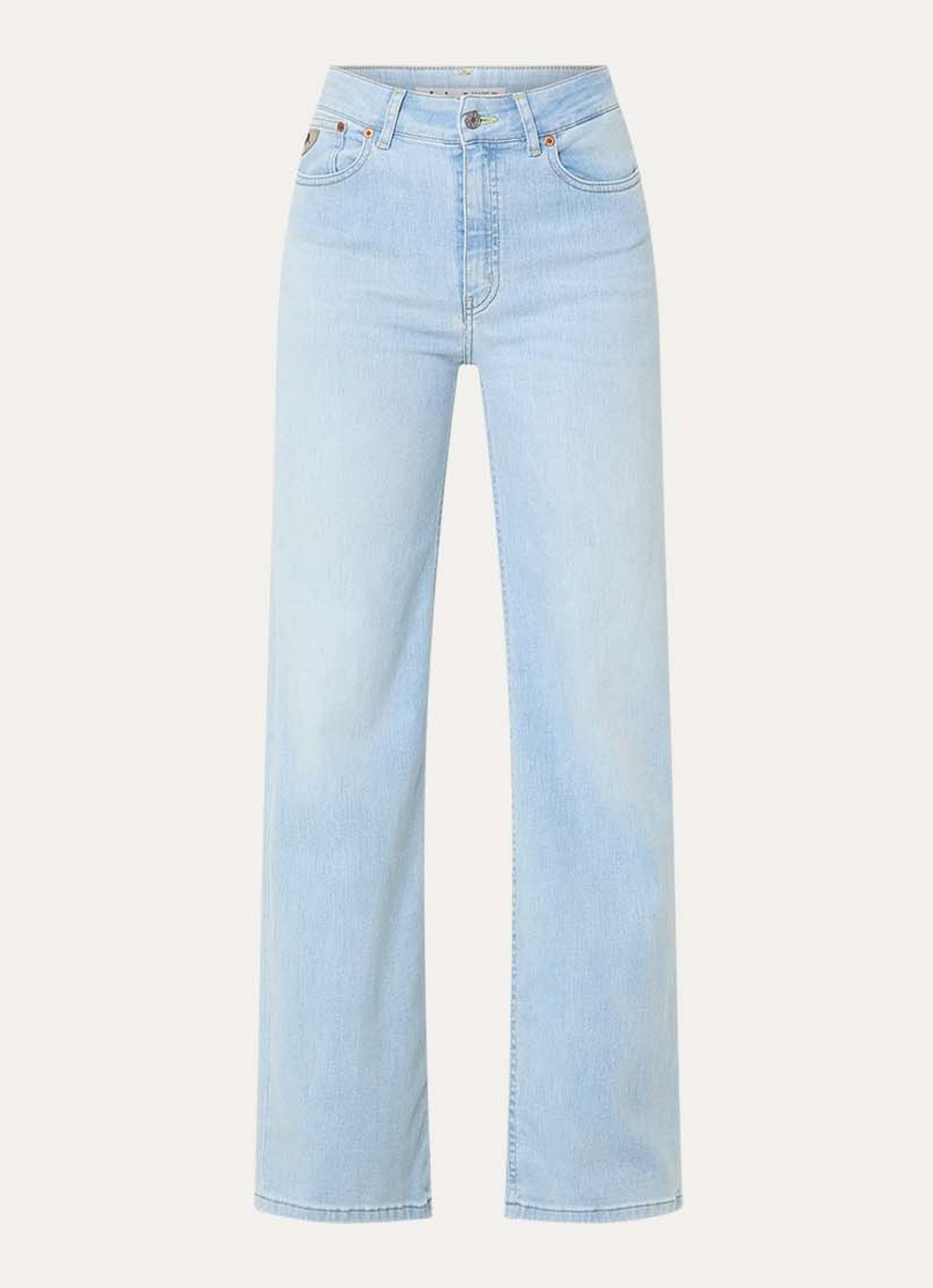 Lois Palazzo high waist flared fit jeans met medium wassing - voorkant lichtblauw