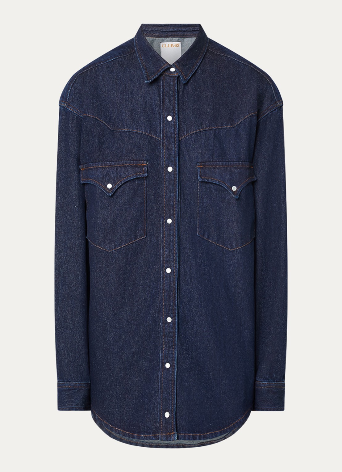 Lois Rafael overshirt van denim met borstzakken - voorkant 2 indigo