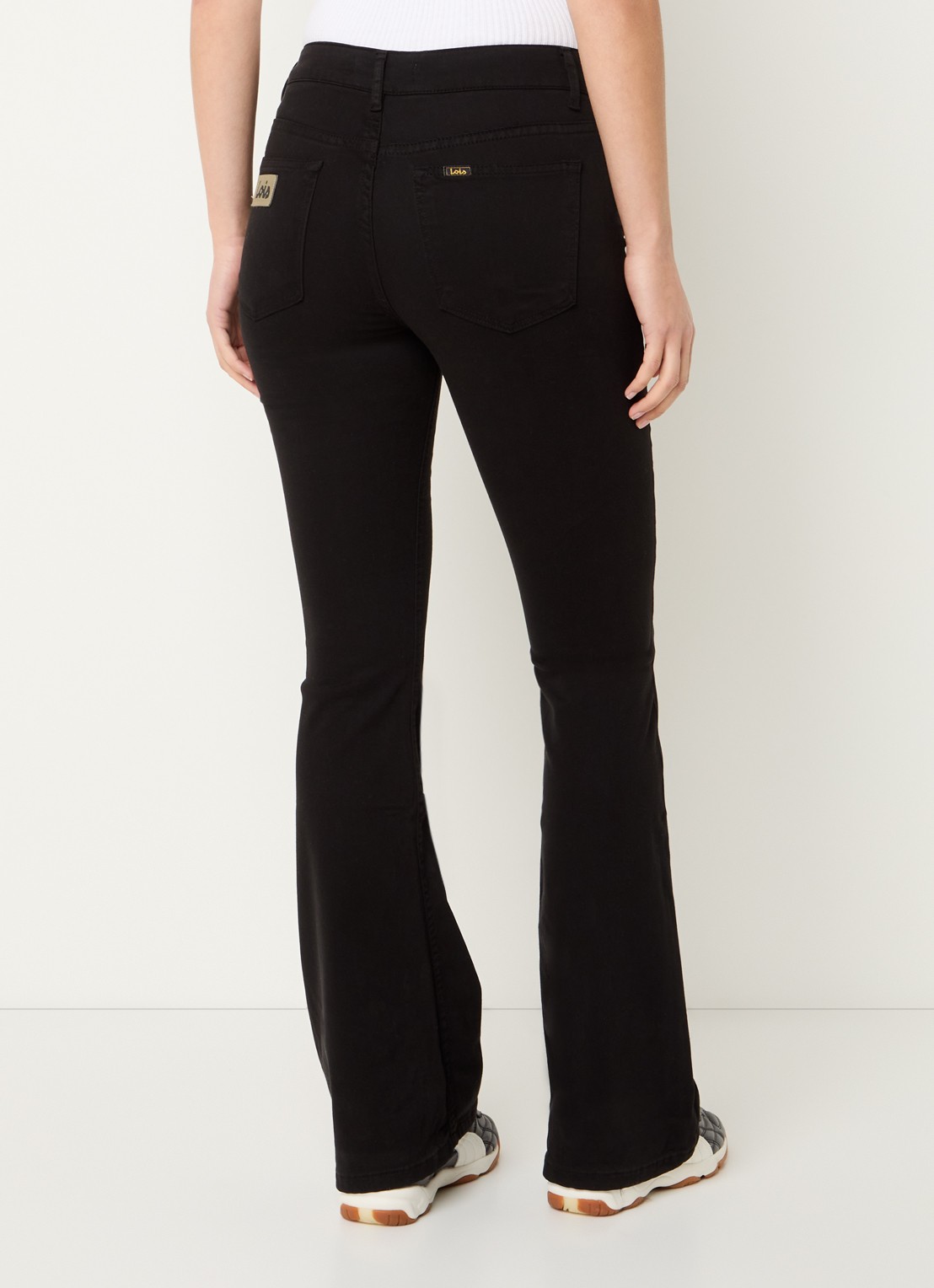 Lois Raval high waist flared jeans met stretch - achterkant 3 zwart