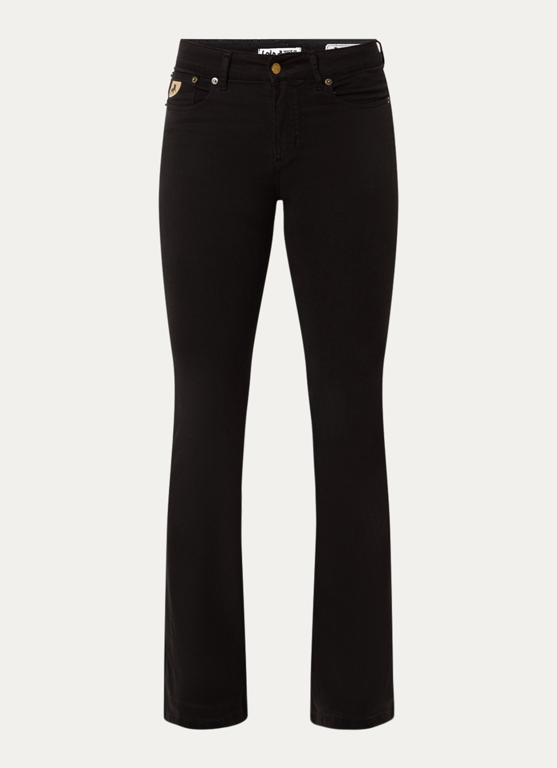 Lois Raval high waist flared jeans met stretch - voorkant 4 zwart