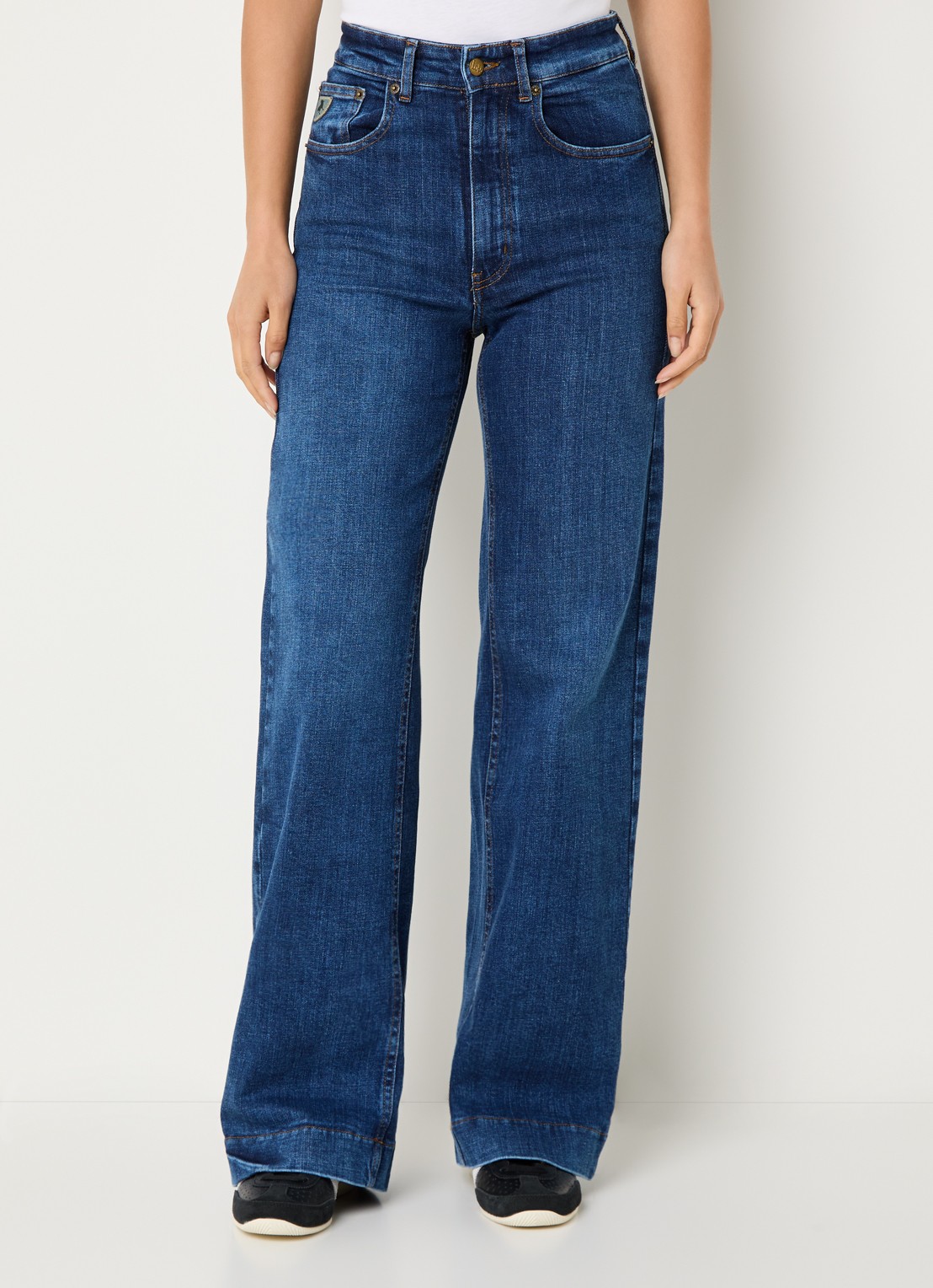Lois Rosa high waist wide leg jeans met steekzakken - detail 4 indigo