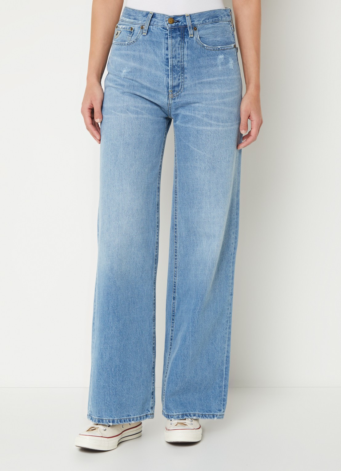 Lois Skater high waist loose fit jeans met lichte wassing - detail 2 indigo