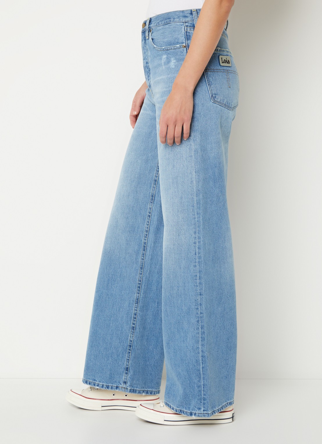 Lois Skater high waist loose fit jeans met lichte wassing - detail 3 indigo