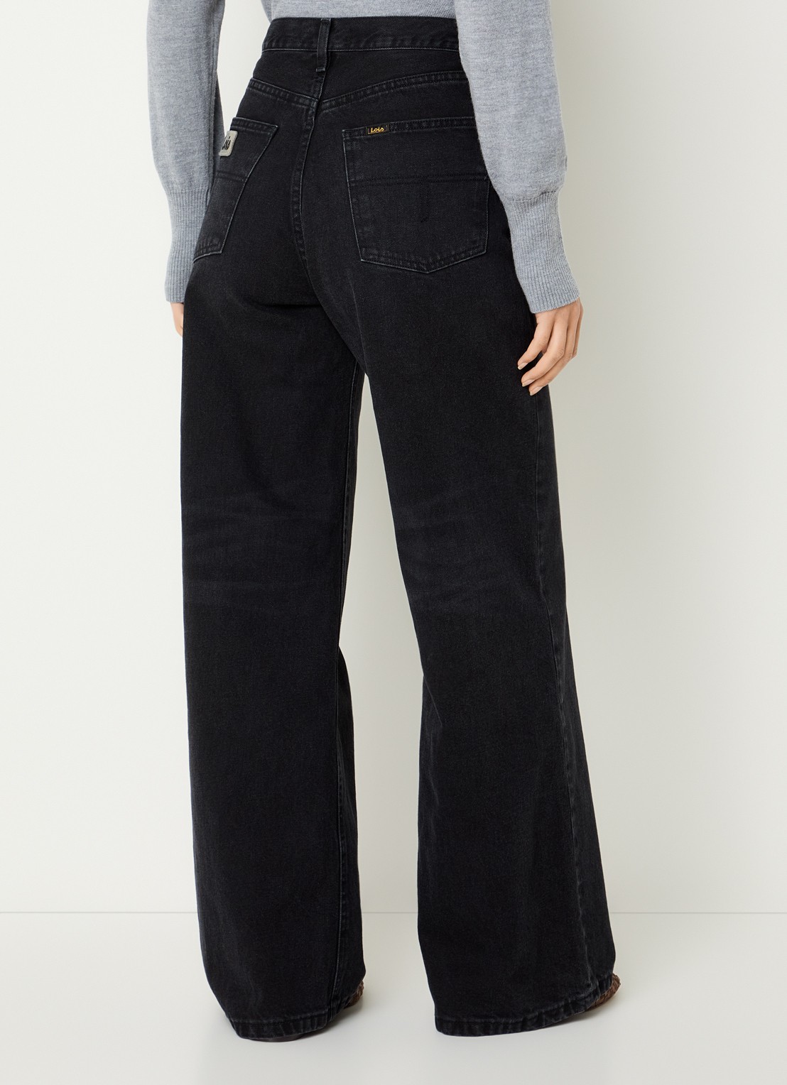Lois Skater Loose-Z mid waist loose fit jeans met steekzakken - achterkant 5 zwart