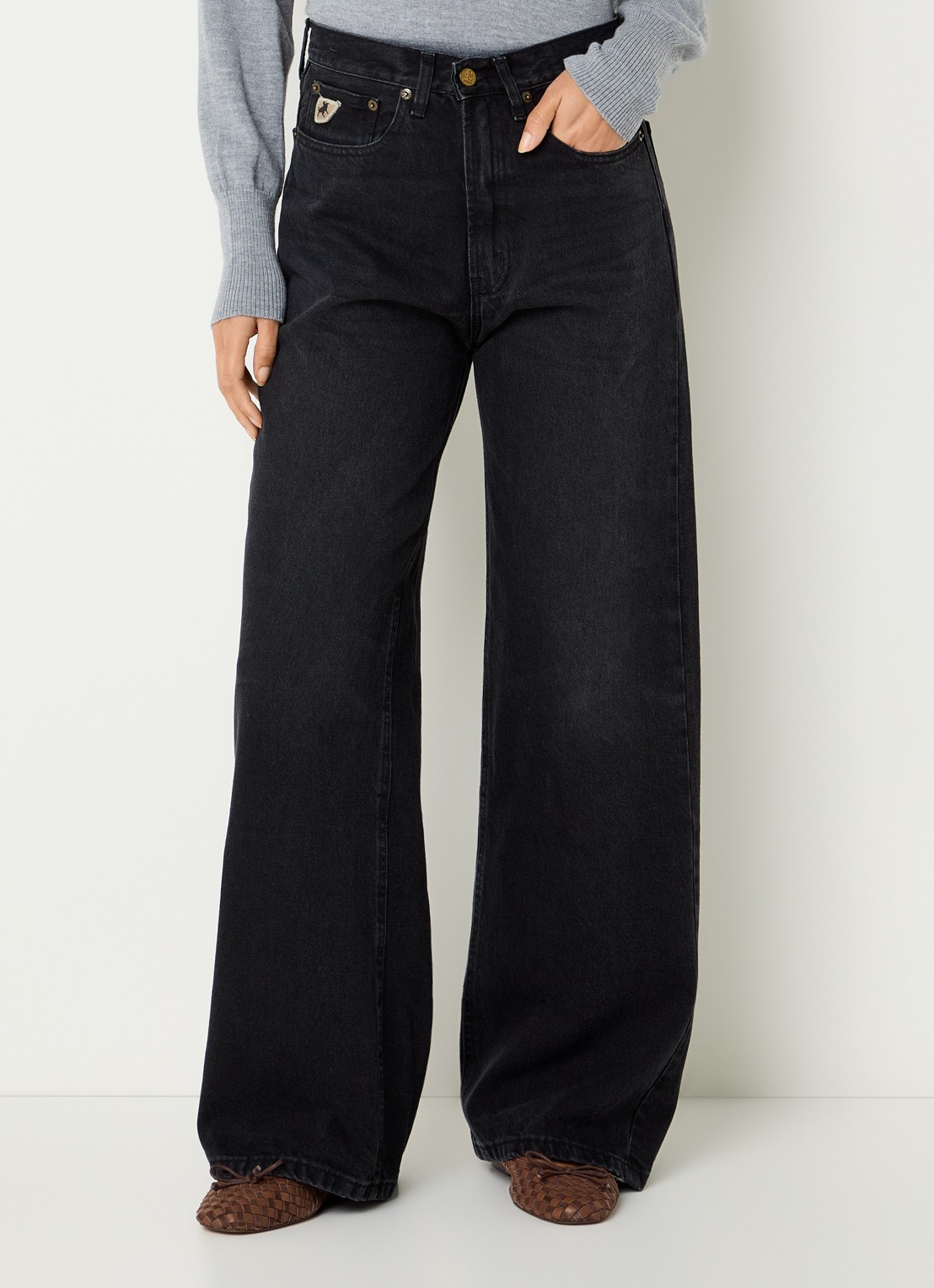 Lois Skater Loose-Z mid waist loose fit jeans met steekzakken - detail 3 zwart