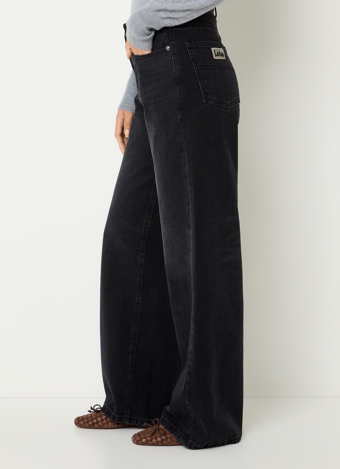 Lois Skater Loose-Z mid waist loose fit jeans met steekzakken - detail 4 zwart