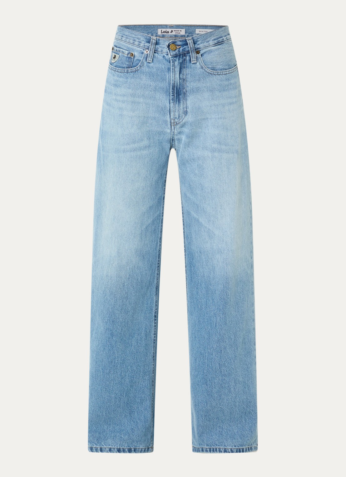Lois Skater Loose-Z mid waist loose fit jeans met steekzakken - voorkant 4 jeans