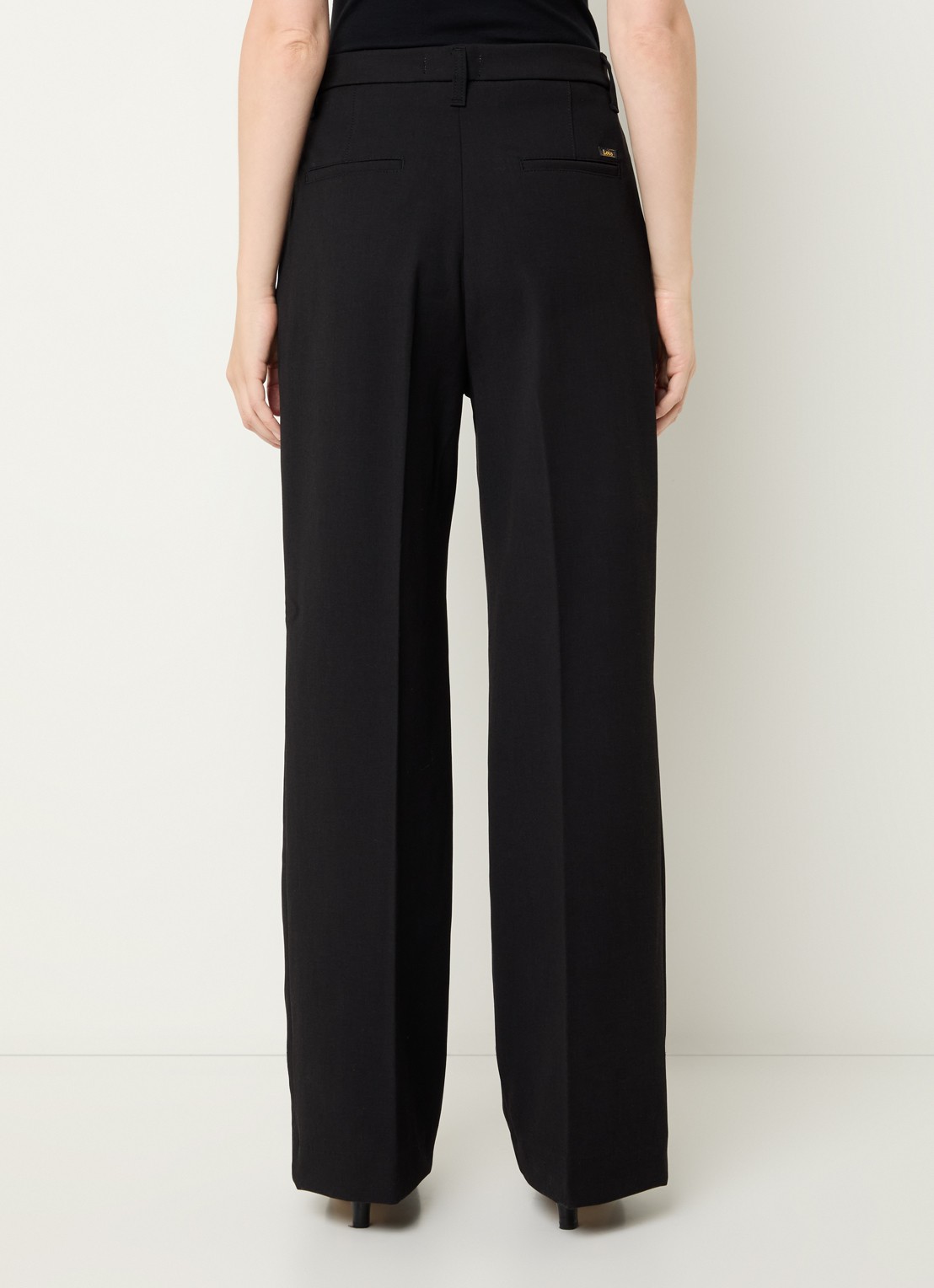Lois Wanda high waist wide fit pantalon met steekzakken - achterkant 3 zwart