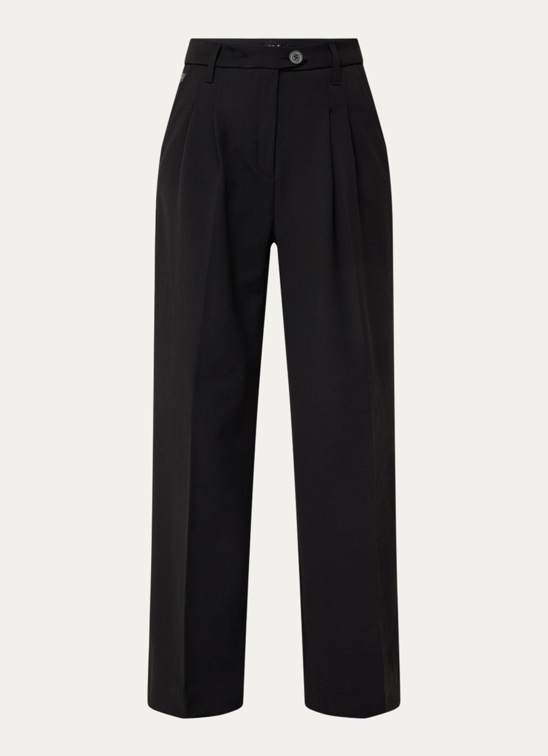 Lois Wanda high waist wide fit pantalon met steekzakken - voorkant zwart