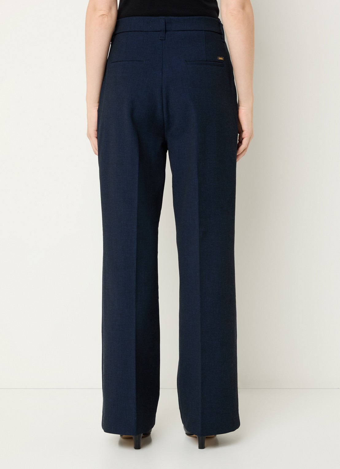 Lois Wanda high waist wide fit pantalon met steekzakken - achterkant donkerblauw