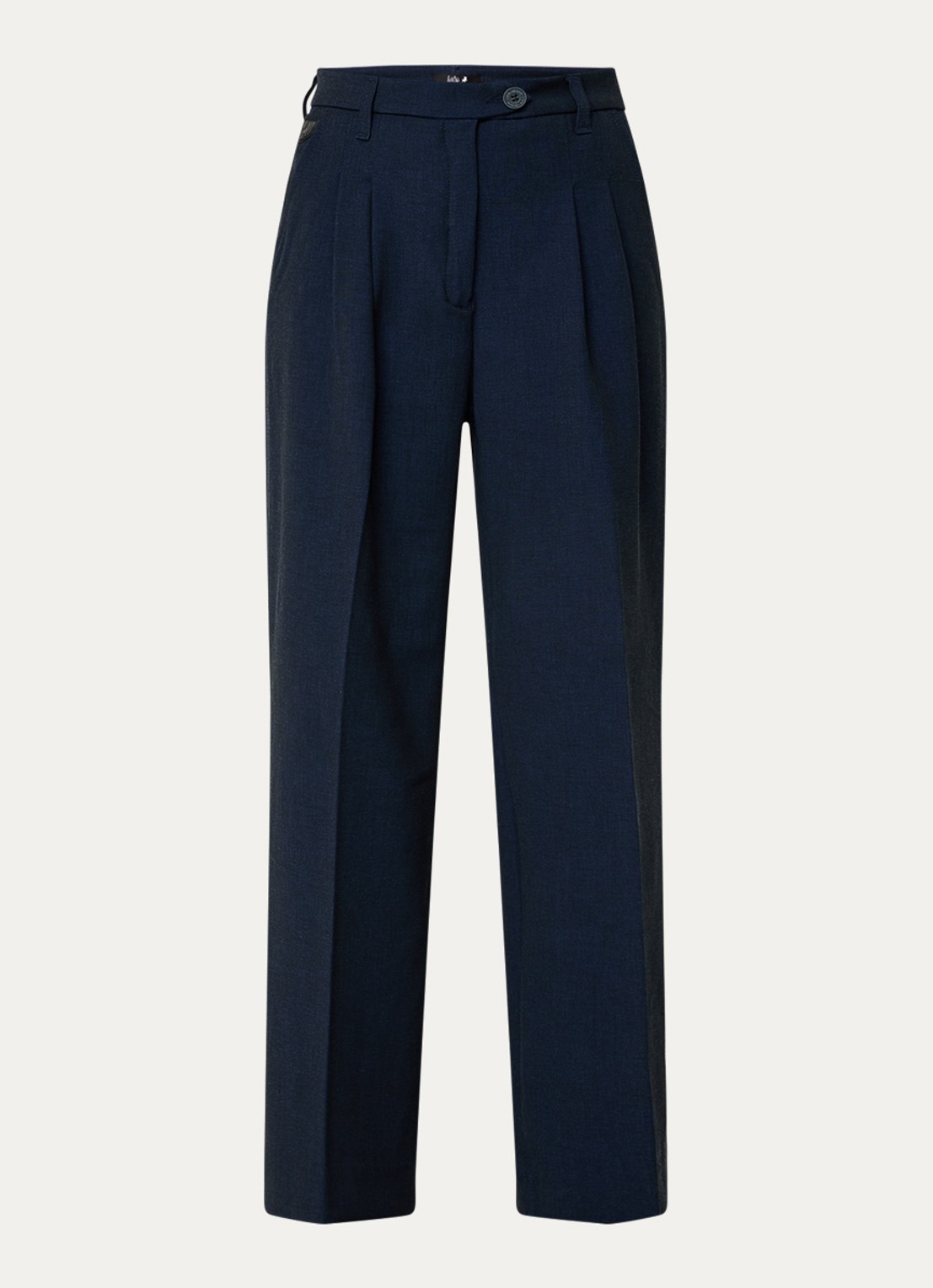 Lois Wanda high waist wide fit pantalon met steekzakken - voorkant 2 donkerblauw
