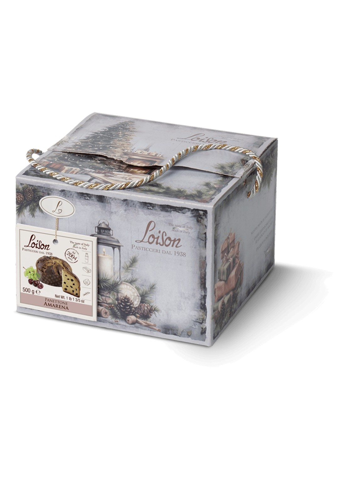 Loison Cherry panettone 500 gram - voorkant beige
