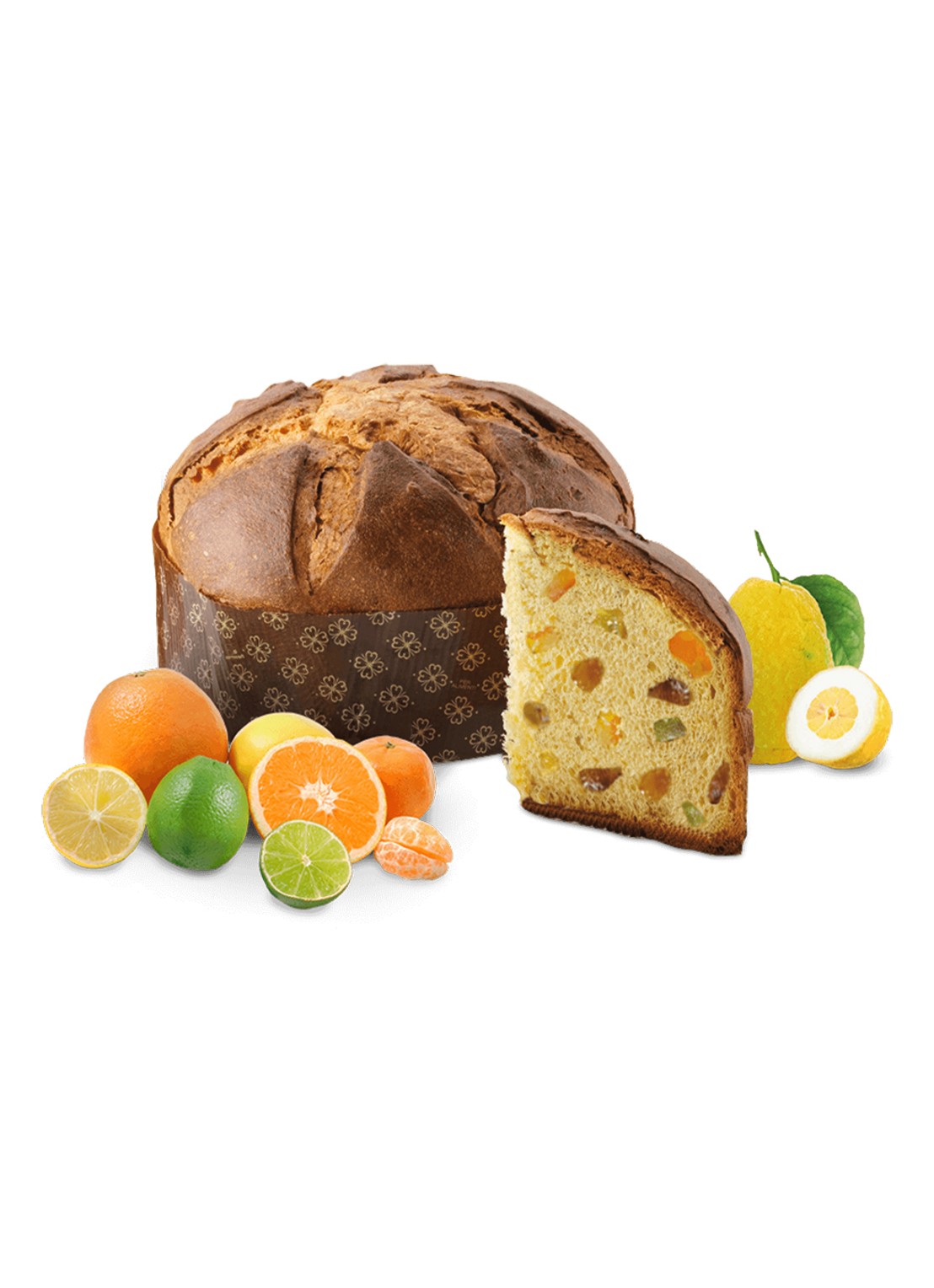 Loison Frutta e Fiori 5 Citrus panettone 500 gram - voorkant 2 beige
