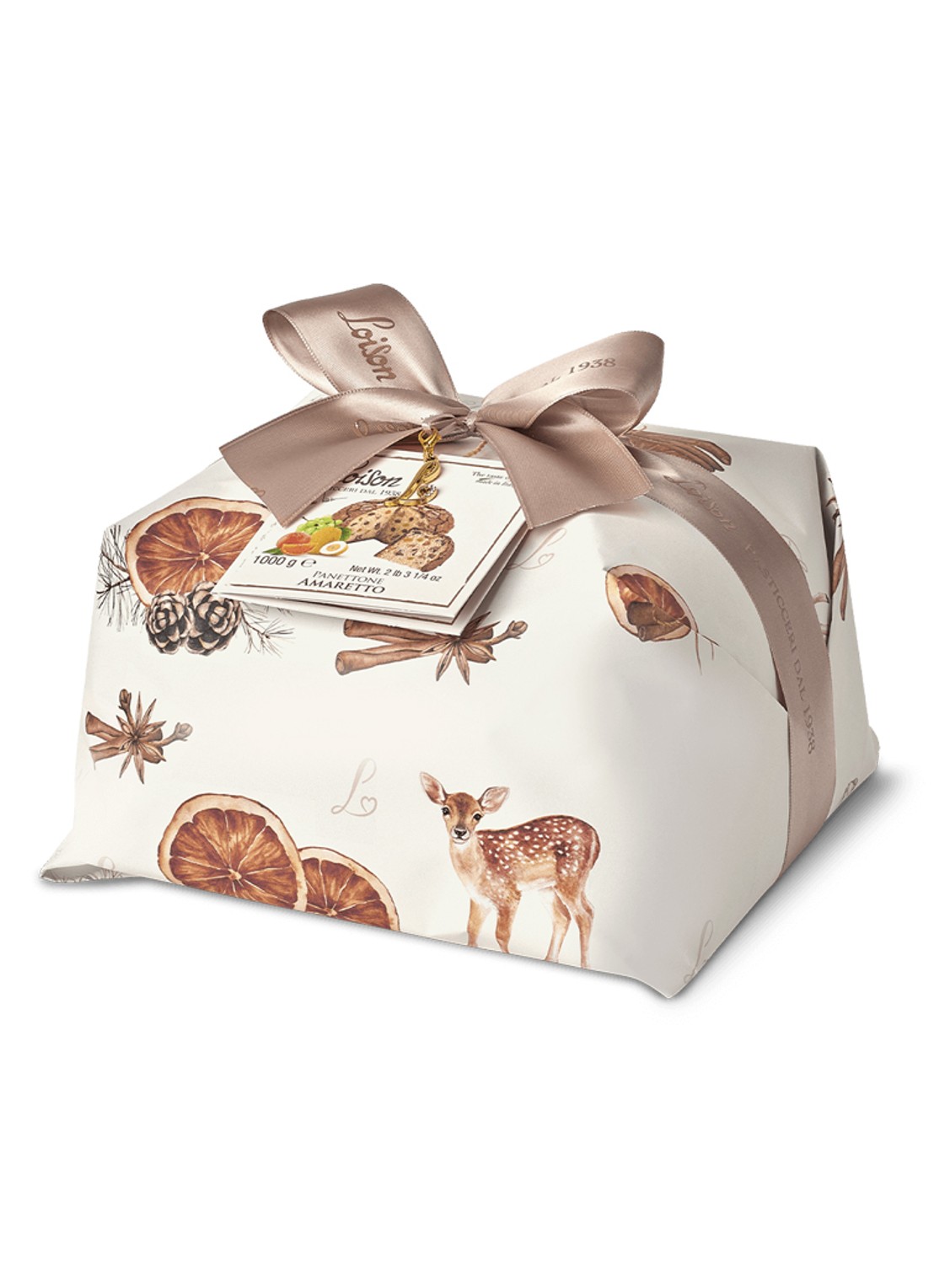 Loison Macaroon panettone 1000 gram - voorkant 2 beige