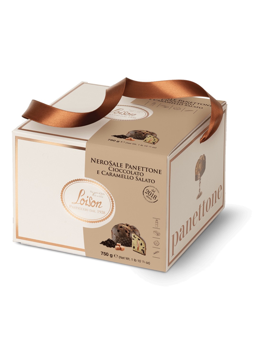 Loison NeroSale Chocolate & Salted Caramel panettone 700 gram - voorkant undefined