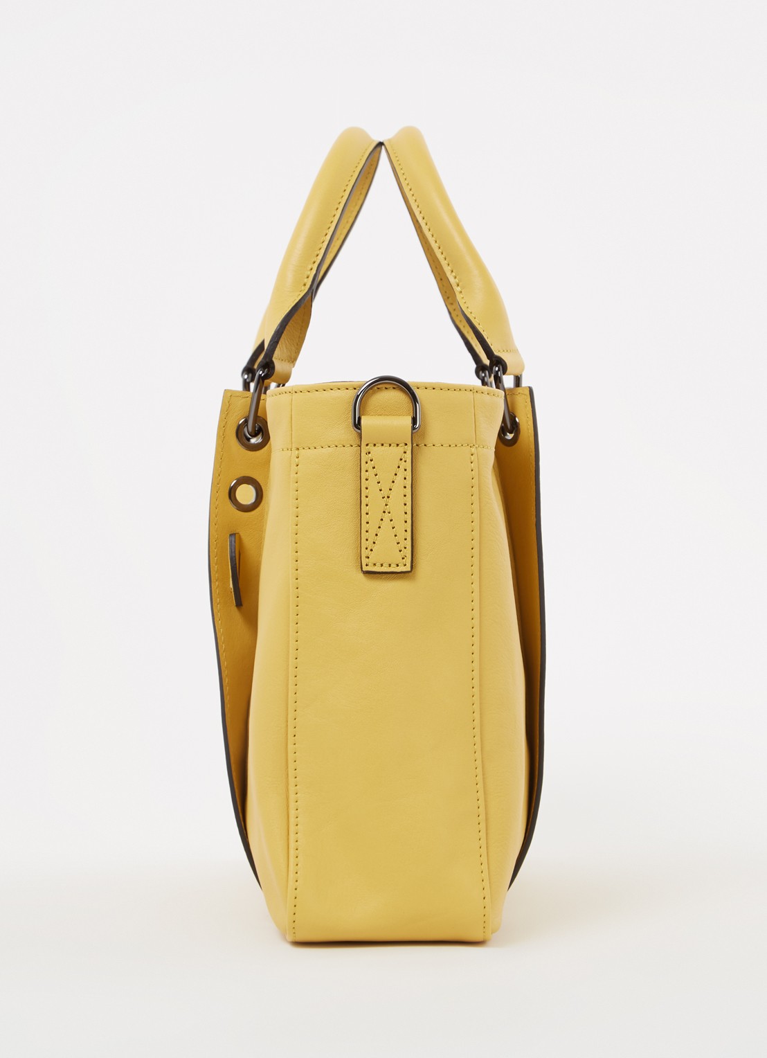 Longchamp 3D handtas S van kalfsleer - detail 2 mosterd