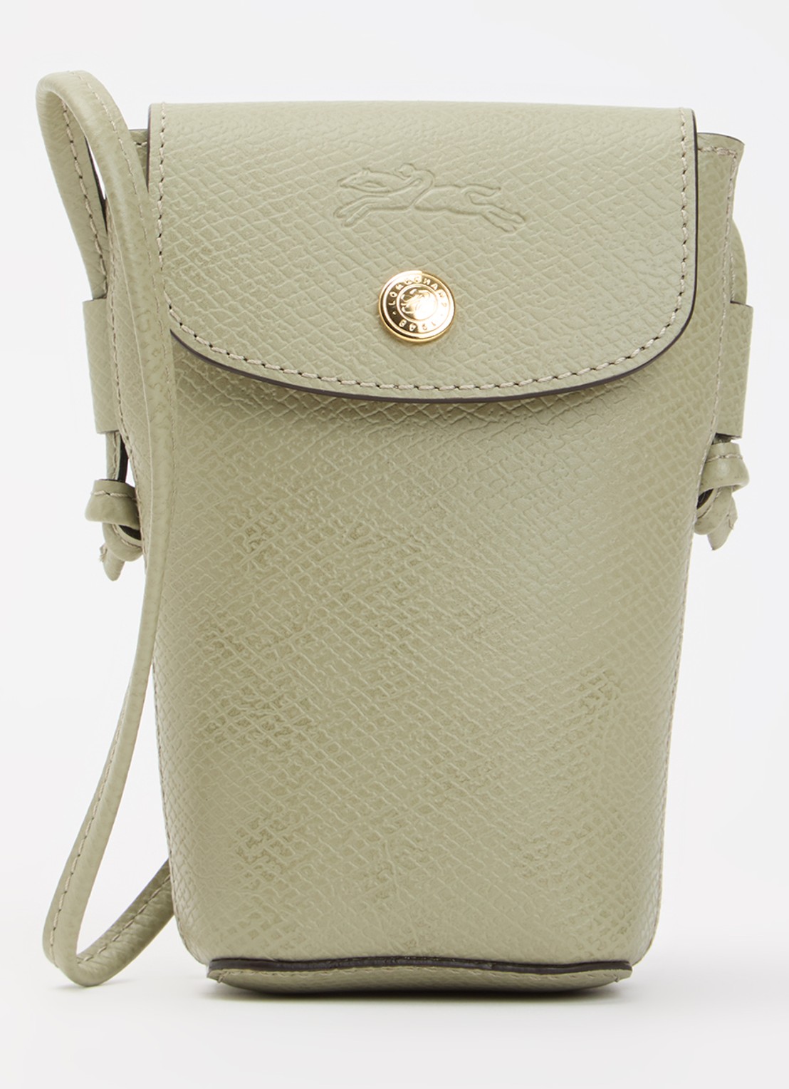 Longchamp Épure crossbody telefoonhoes van leer - voorkant 2 lichtgroen