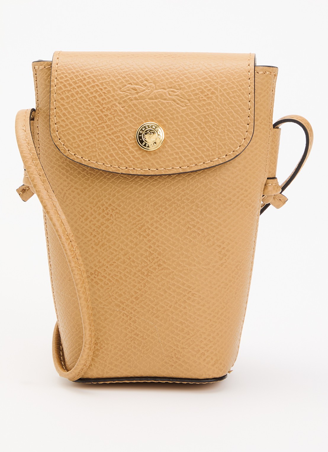 Longchamp Épure crossbody telefoonhoes van leer - voorkant 2 maisgeel