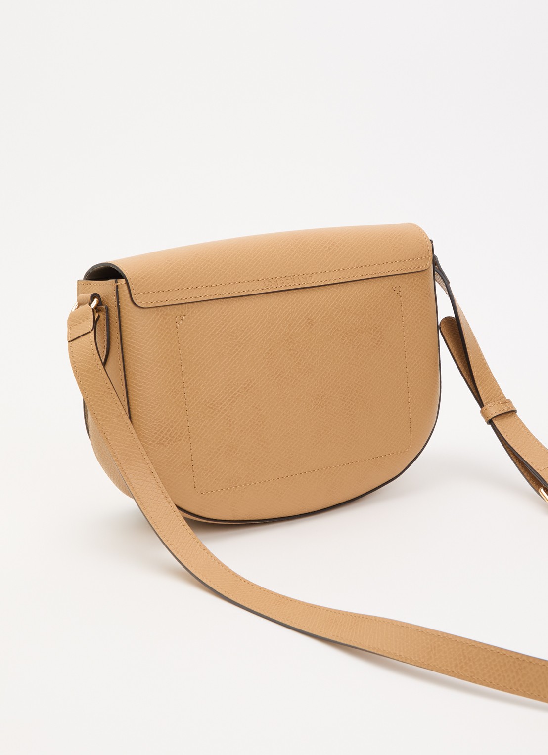 Longchamp Épure crossbodytas M van leer met verstelbare schouderriem  - achterkant taupe