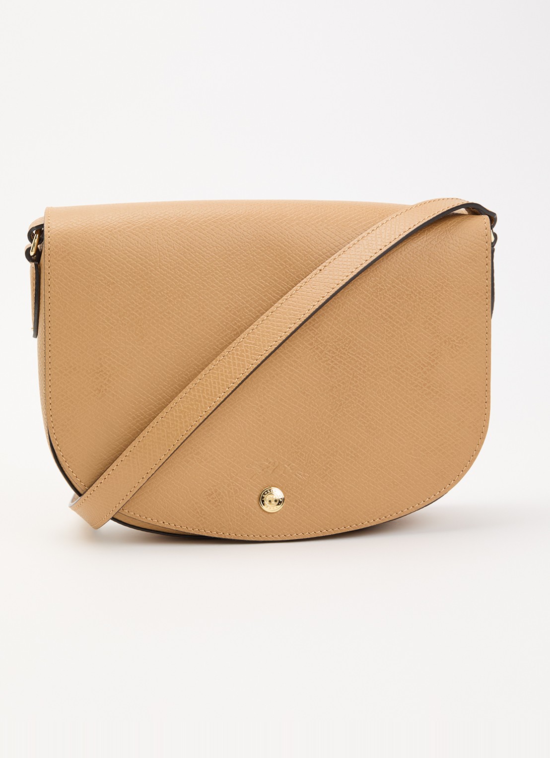 Longchamp Épure crossbodytas M van leer met verstelbare schouderriem  - voorkant 2 taupe