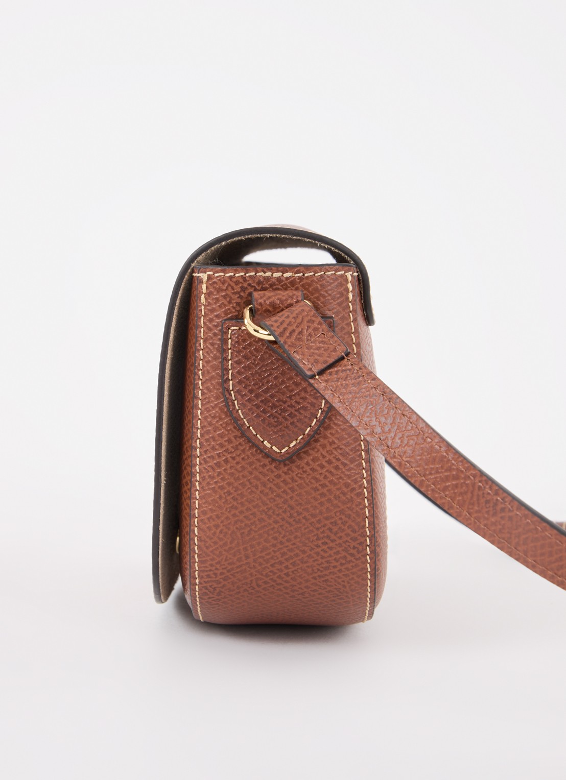 Longchamp Épure crossbodytas S van leer - detail 4 roodbruin
