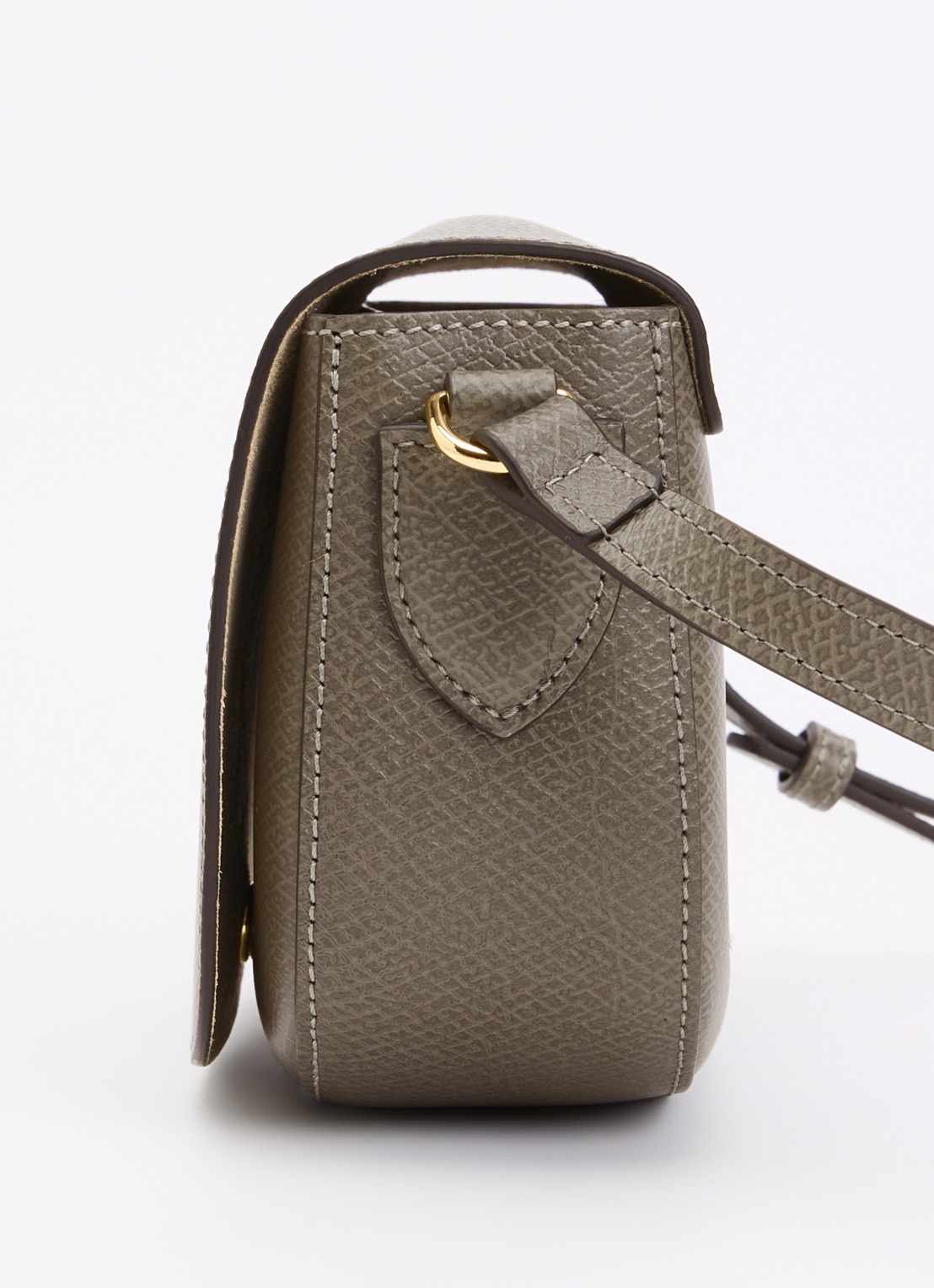 Longchamp Épure crossbodytas S van leer - detail 2 olijfgroen