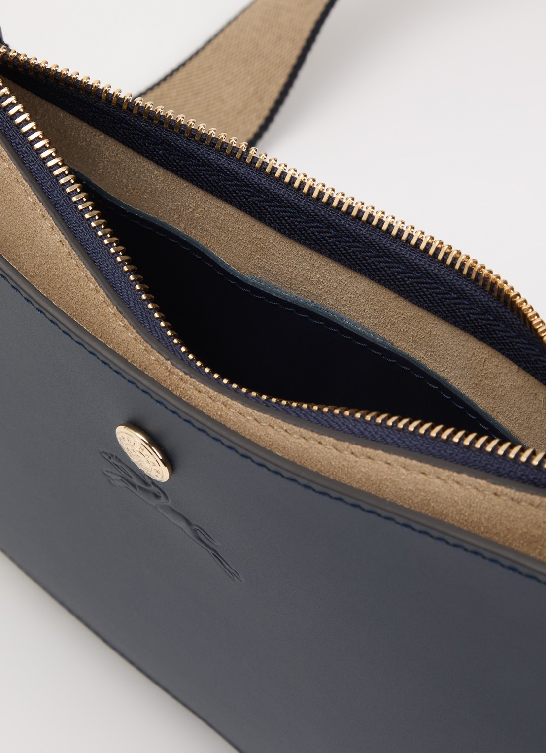 Longchamp Épure crossbodytas van kalfsleer met verstelbare schouderriem  - detail 3 indigo