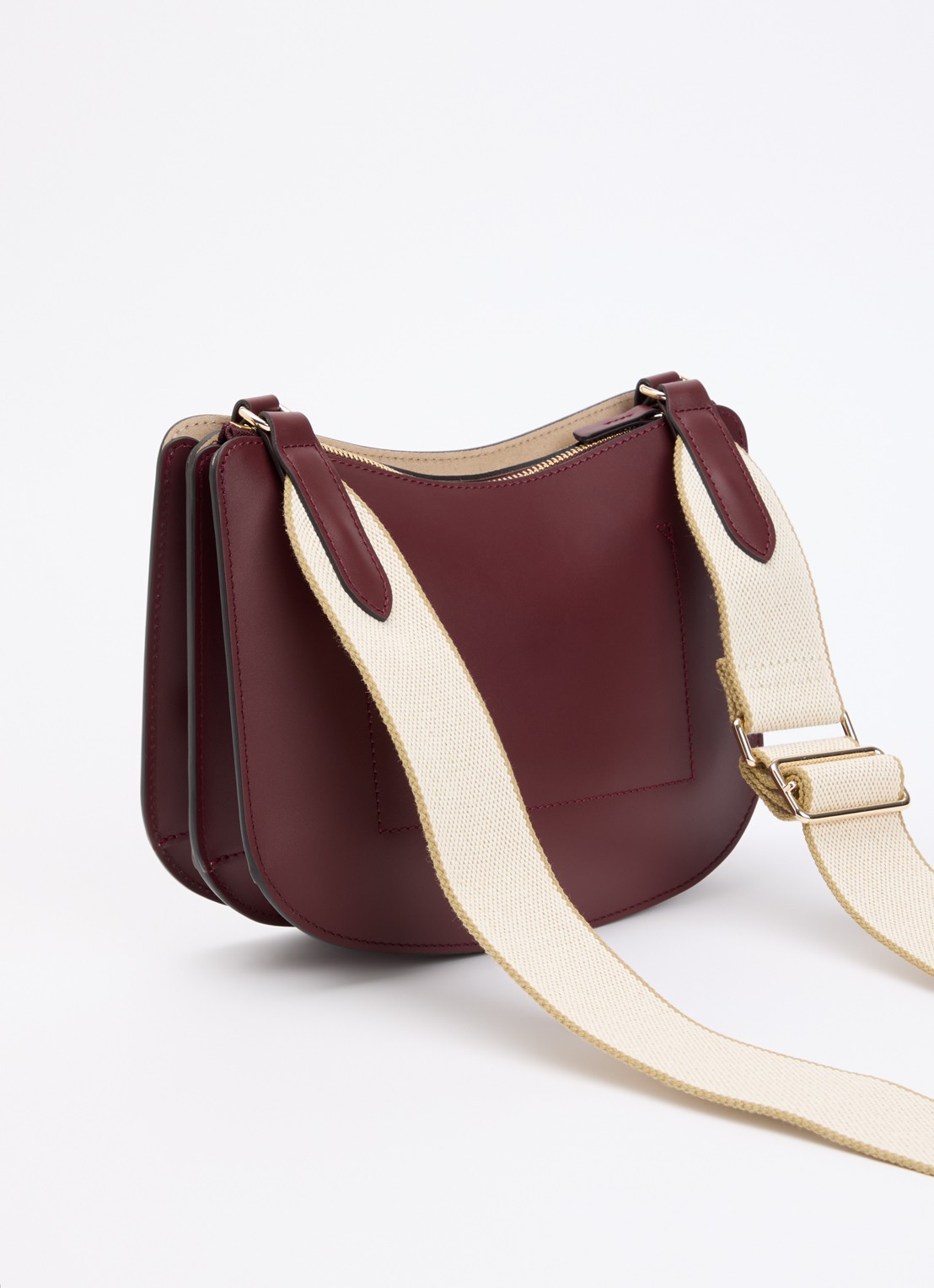 Longchamp Épure crossbodytas van kalfsleer met verstelbare schouderriem  - achterkant 5 bordeauxrood