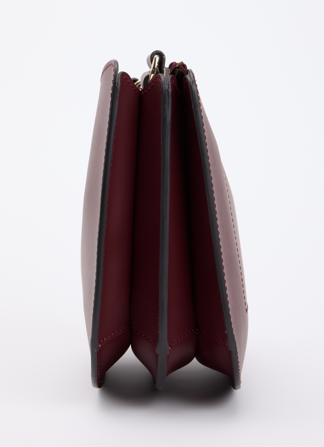 Longchamp Épure crossbodytas van kalfsleer met verstelbare schouderriem  - detail 3 bordeauxrood