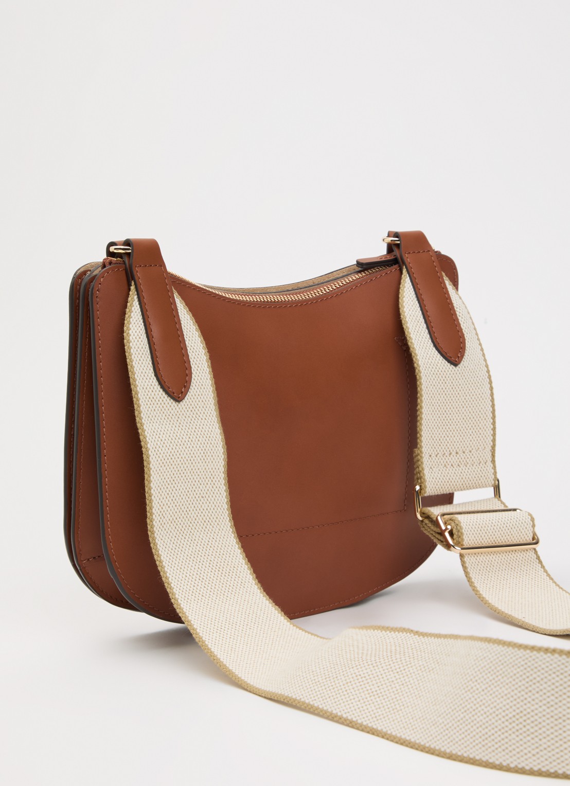 Longchamp Épure crossbodytas van kalfsleer met verstelbare schouderriem  - achterkant 6 cognac
