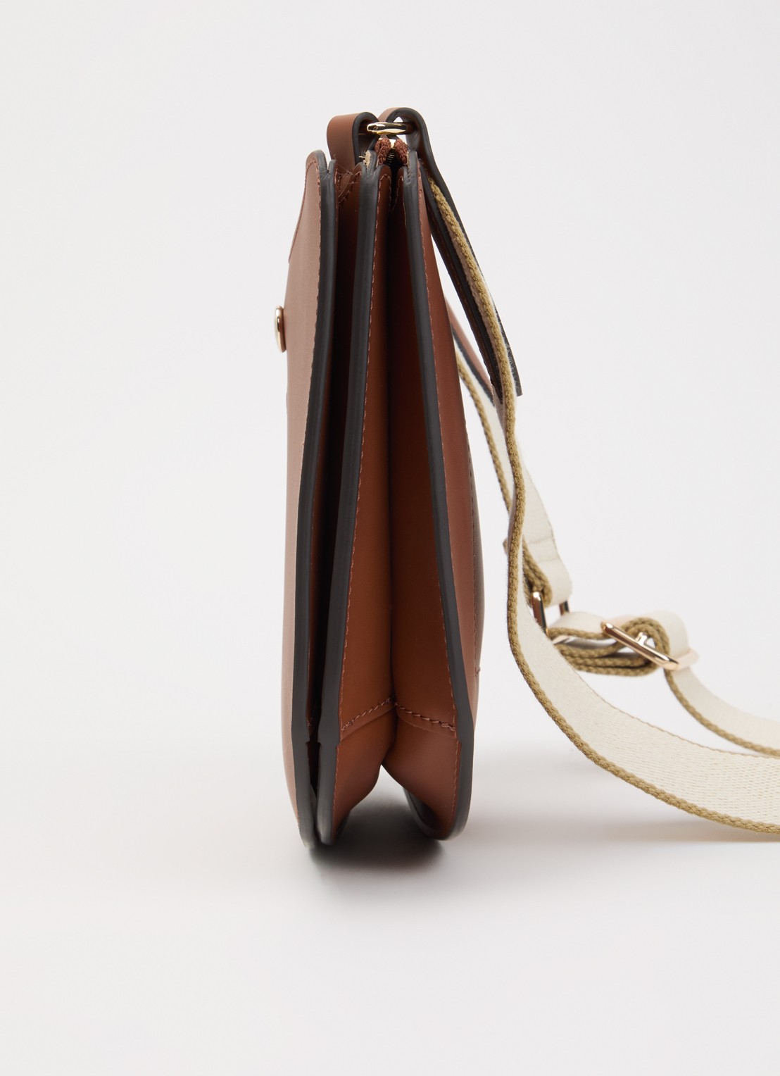 Longchamp Épure crossbodytas van kalfsleer met verstelbare schouderriem  - detail 4 cognac