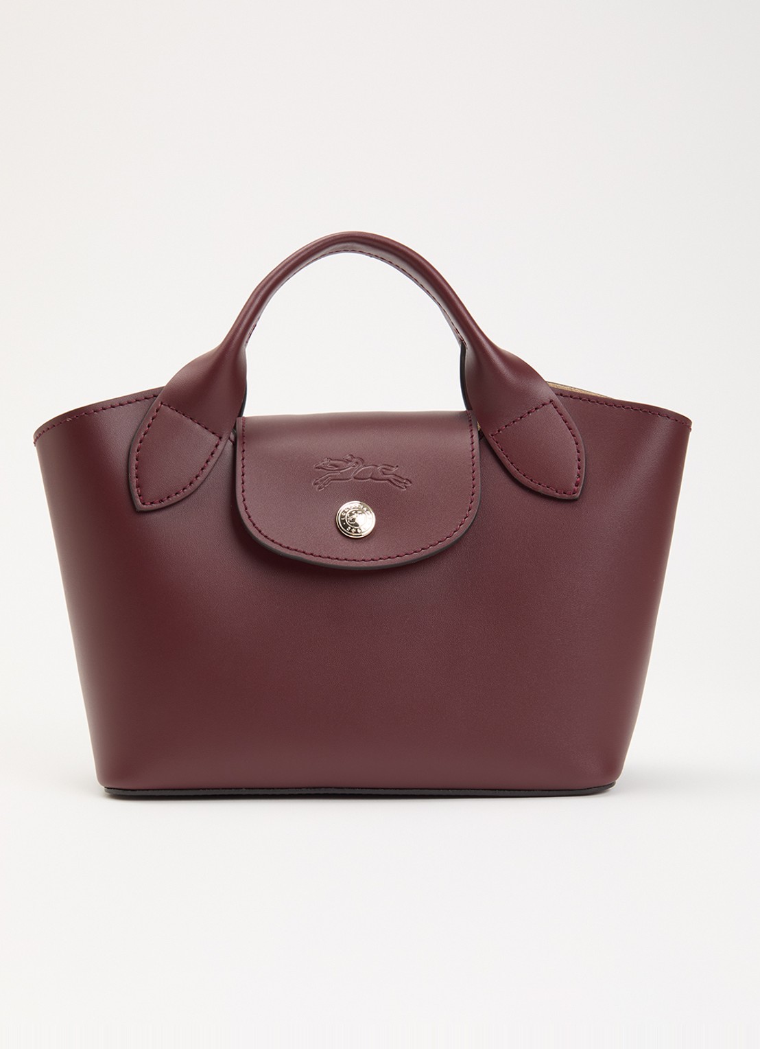 Longchamp Épure crossbodytas XS van kalfsleer met afneembare schouderriem - voorkant 5 bordeauxrood
