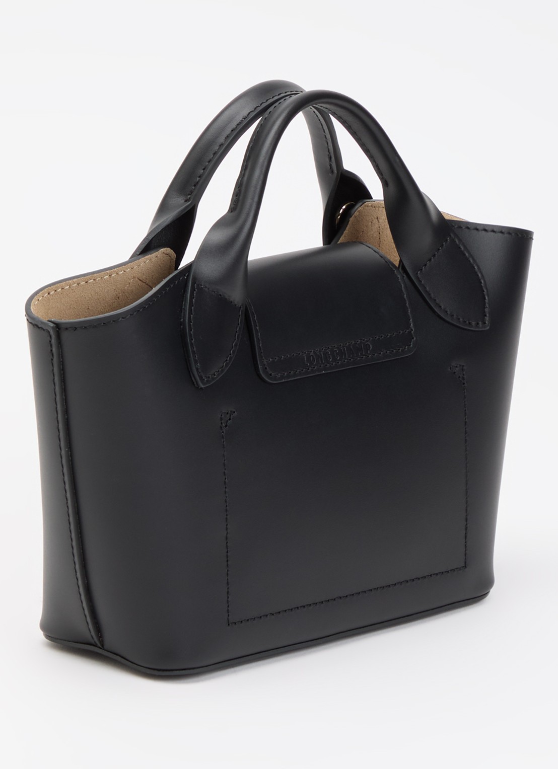 Longchamp Épure crossbodytas XS van kalfsleer met afneembare schouderriem - achterkant 2 zwart