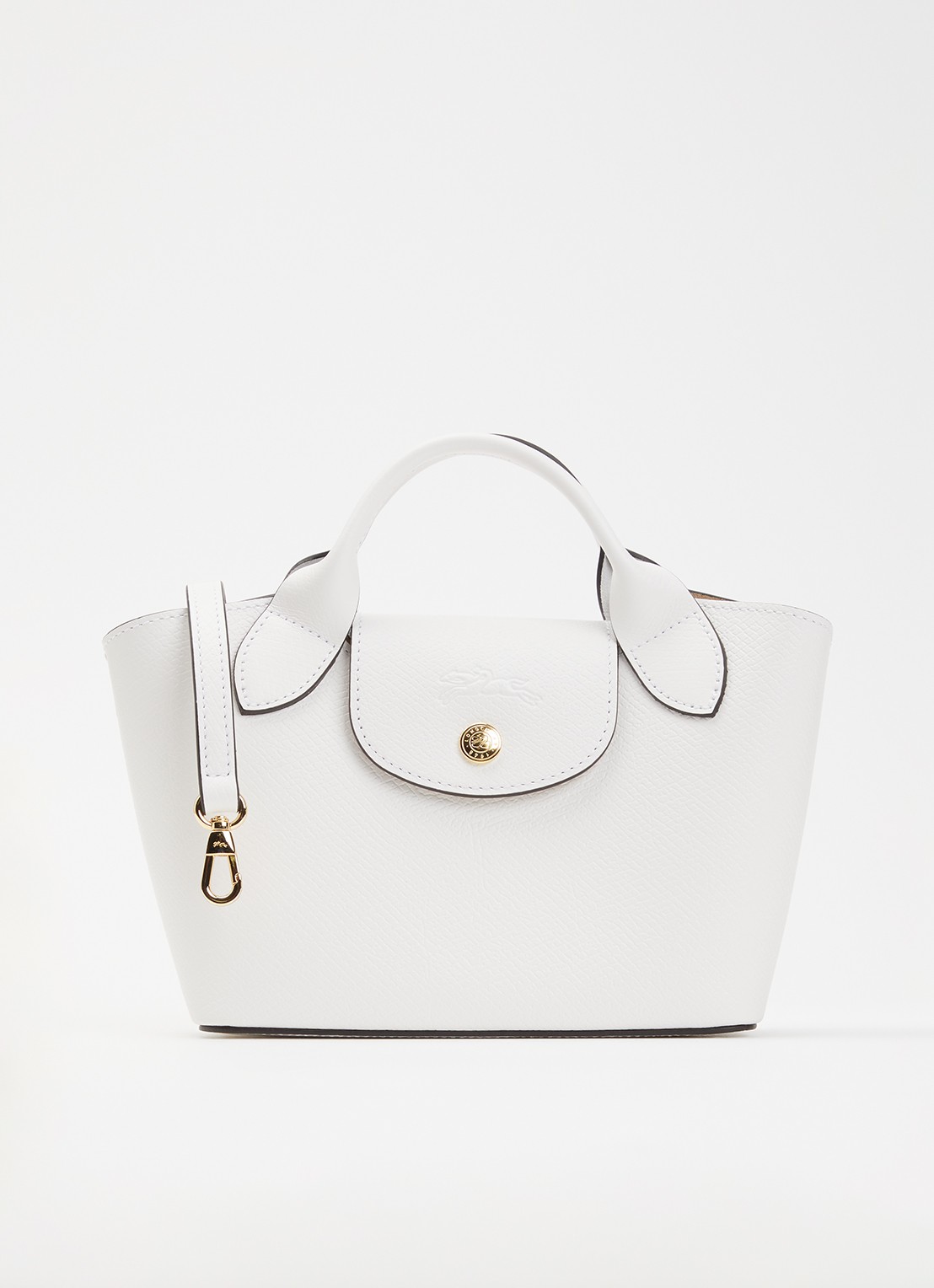 Longchamp Épure crossbodytas XS van leer met afneembare schouderriem - voorkant 4 wit