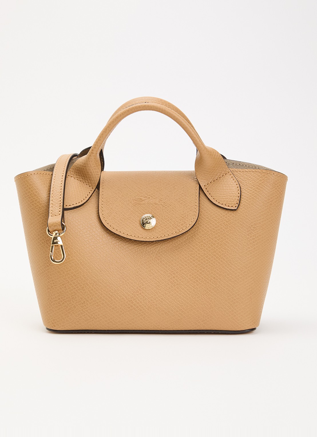Longchamp Épure crossbodytas XS van leer met afneembare schouderriem - voorkant 2 taupe