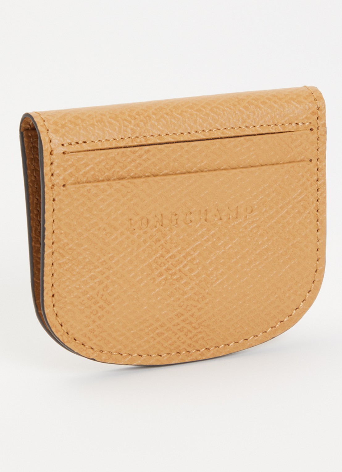 Longchamp Épure kaarthouder van leer met structuur - achterkant camel