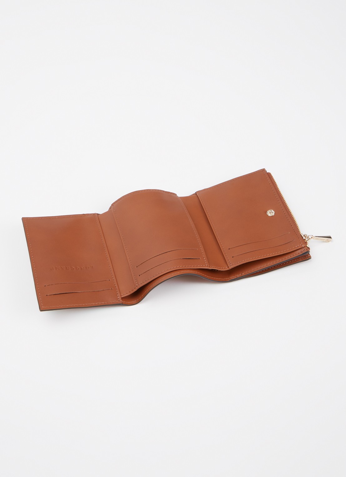 Longchamp Épure portemonnee van leer - voorkant 2 cognac