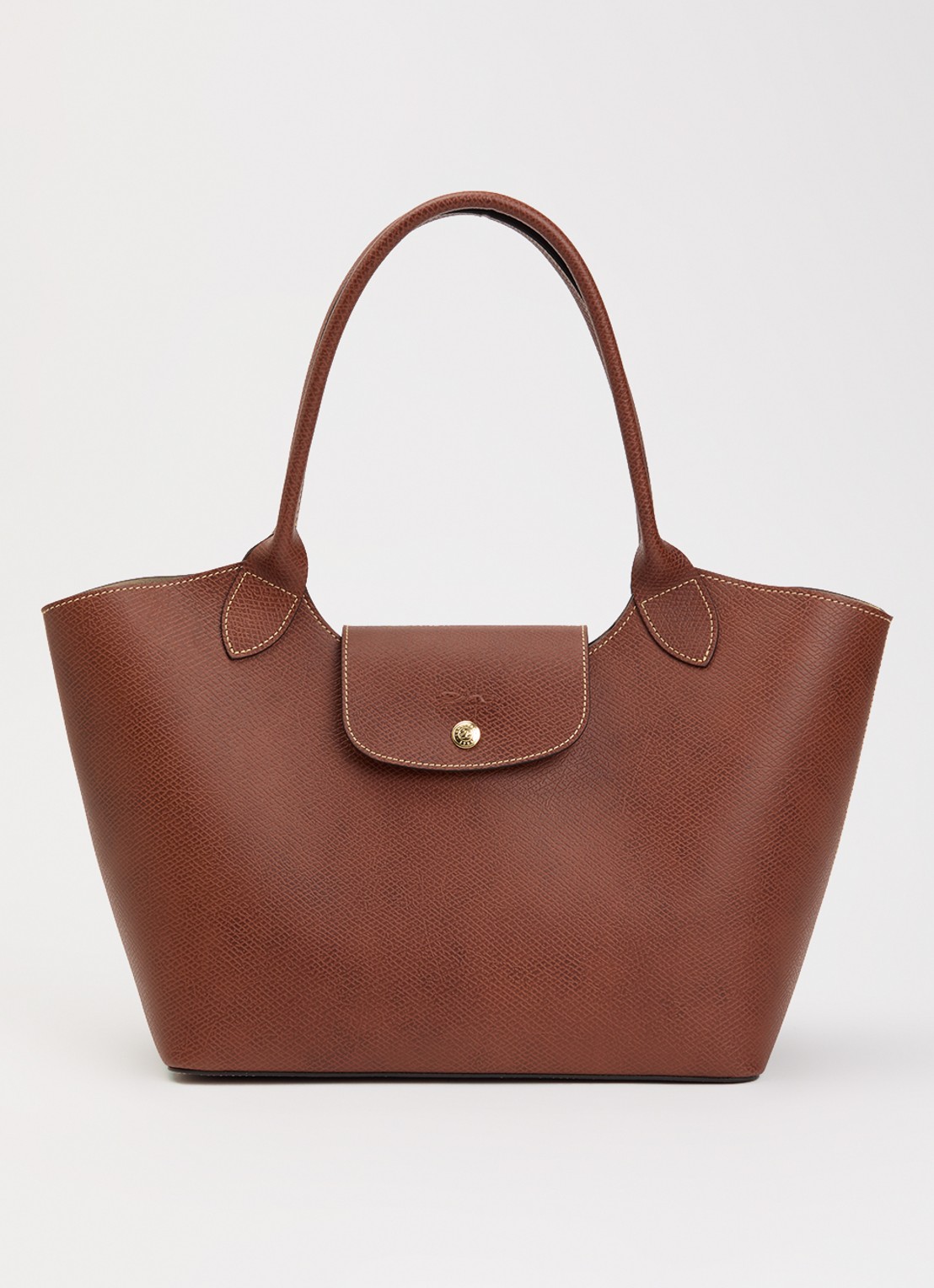 Longchamp Épure schoudertas L van leer - voorkant 2 bruin