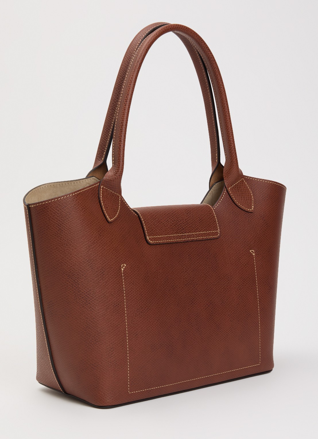 Longchamp Épure schoudertas van leer - achterkant 6 bruin