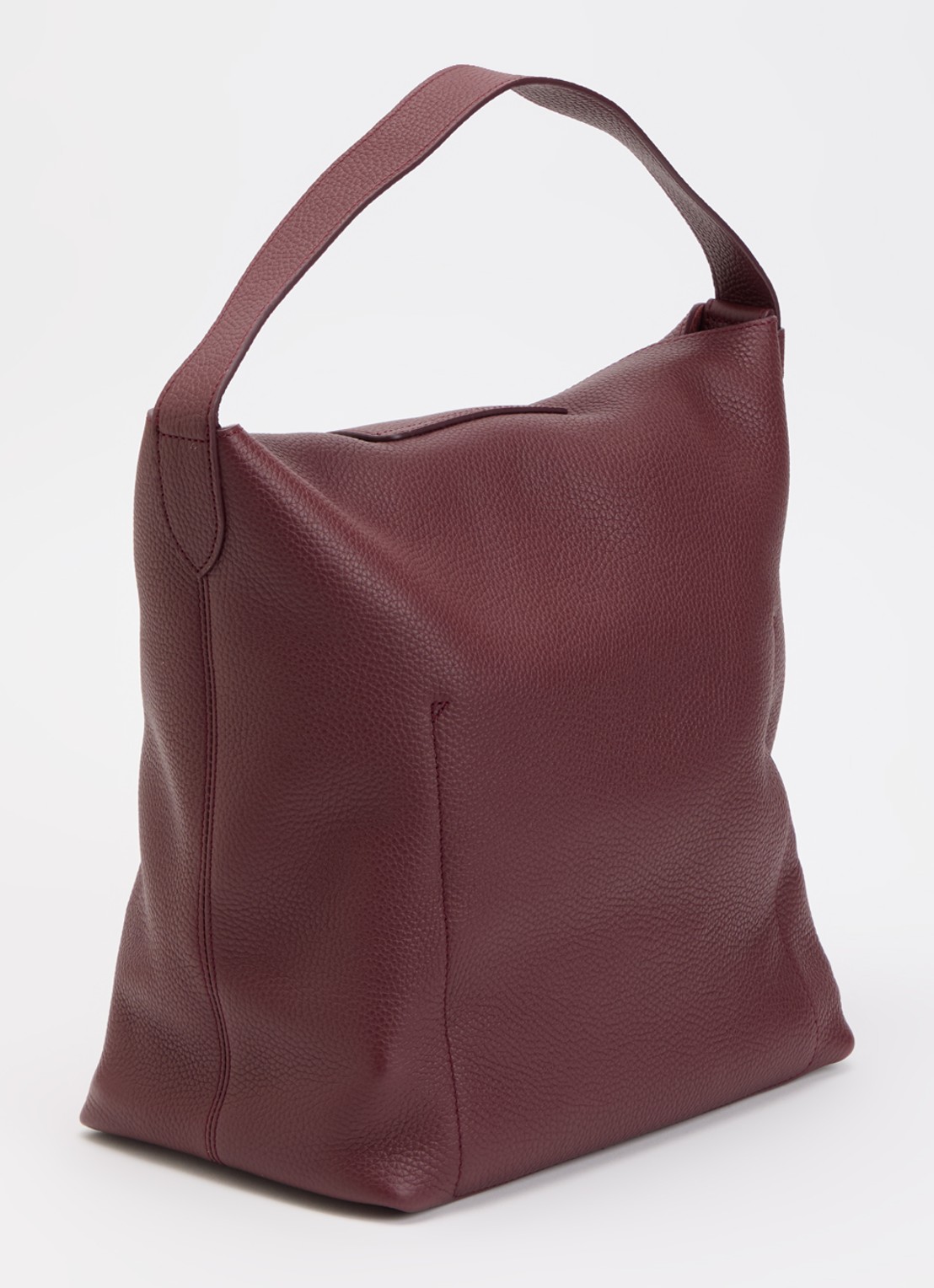 Longchamp Le Cadence schoudertas L van leer - achterkant 5 bordeauxrood