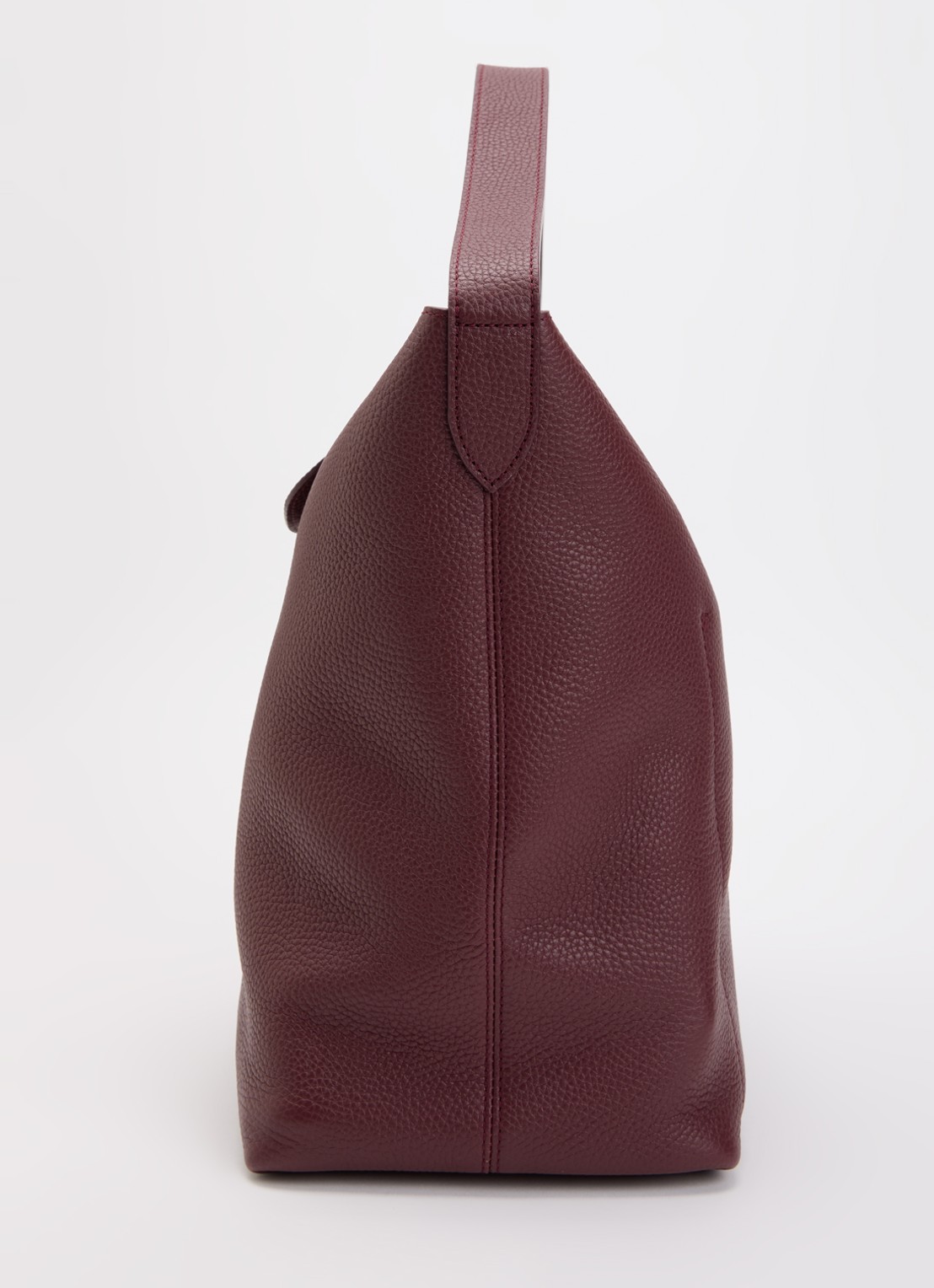 Longchamp Le Cadence schoudertas L van leer - detail 3 bordeauxrood