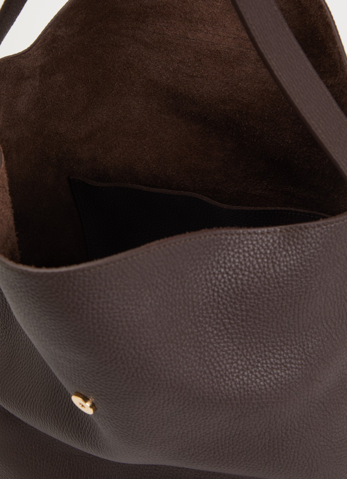 Longchamp Le Cadence schoudertas L van leer - detail 2 bruin