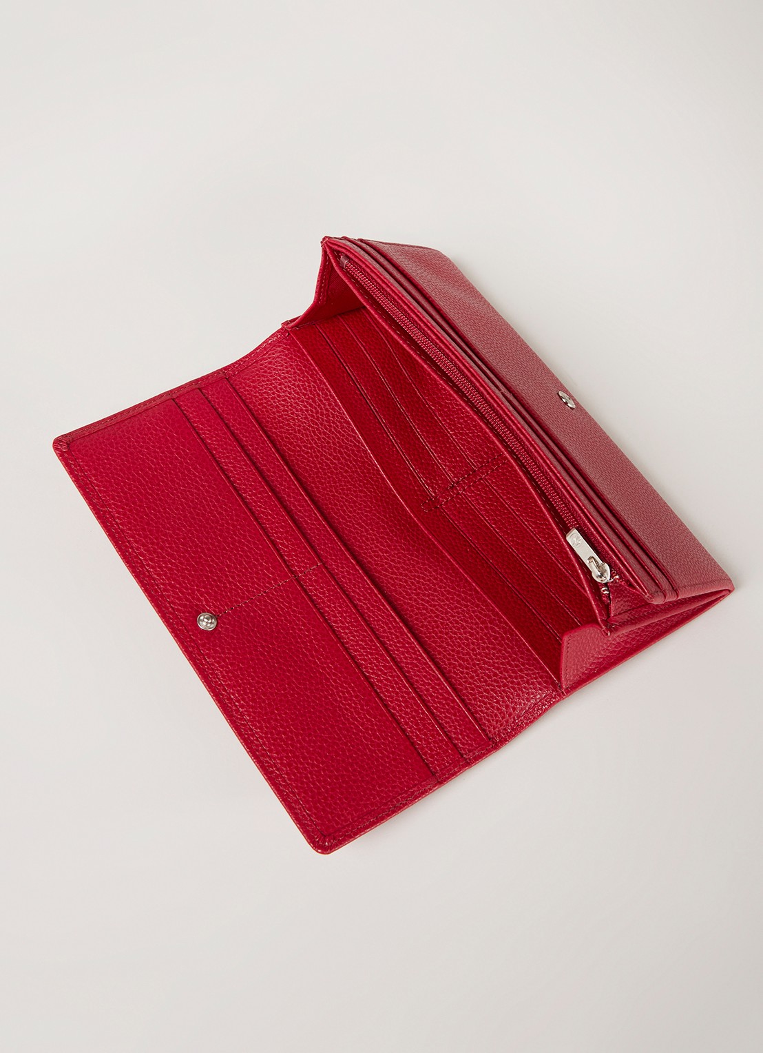 Longchamp Le Foulonné Continental van leer - detail 3 steenrood