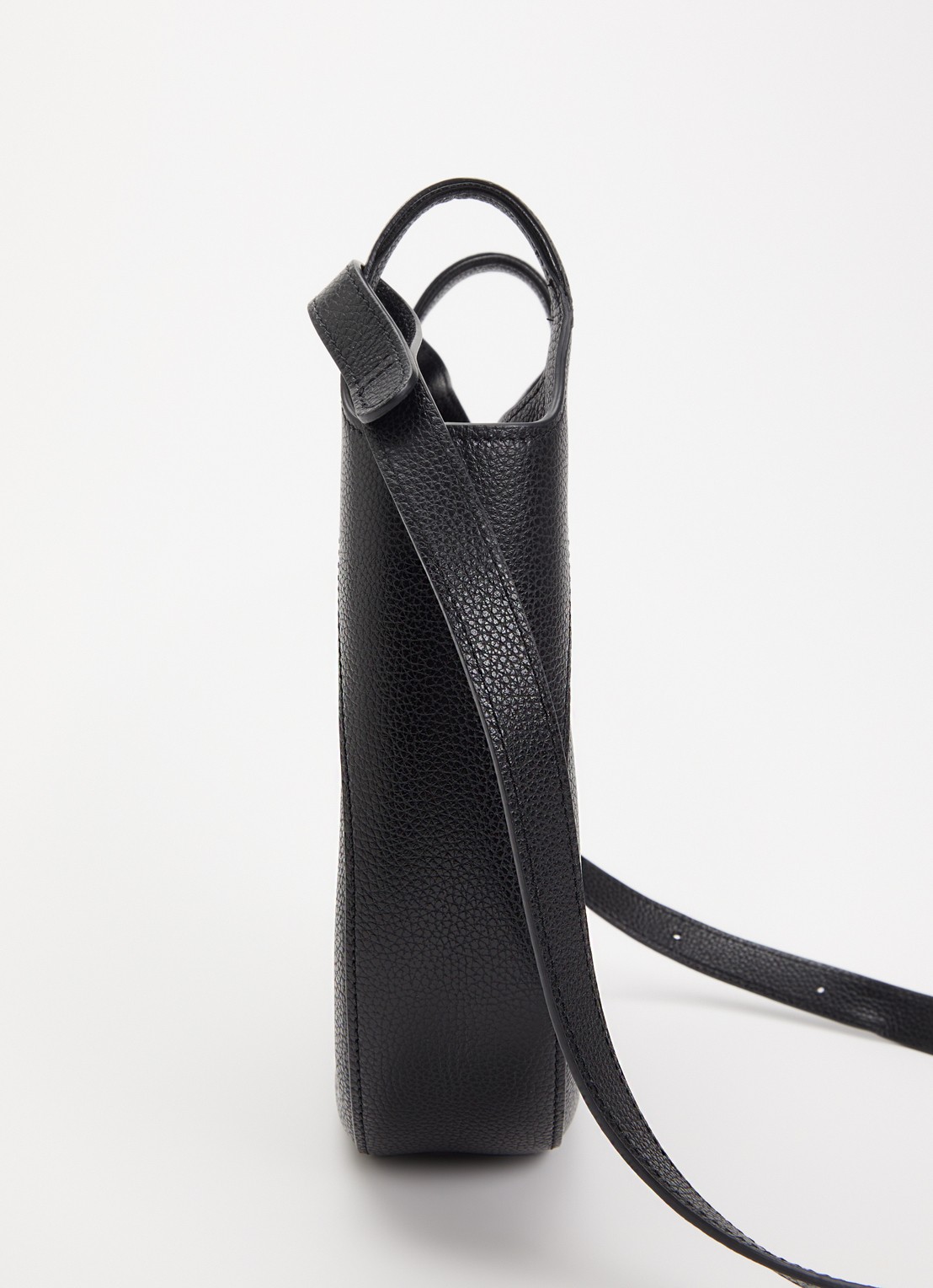 Longchamp Le Foulonné crossbodytas S van leer - detail 5 zwart