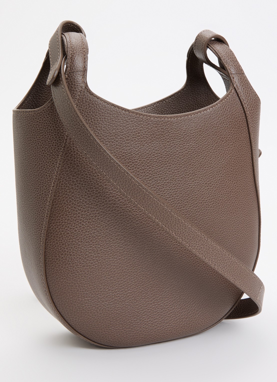 Longchamp Le Foulonné crossbodytas S van leer - achterkant 6 taupe