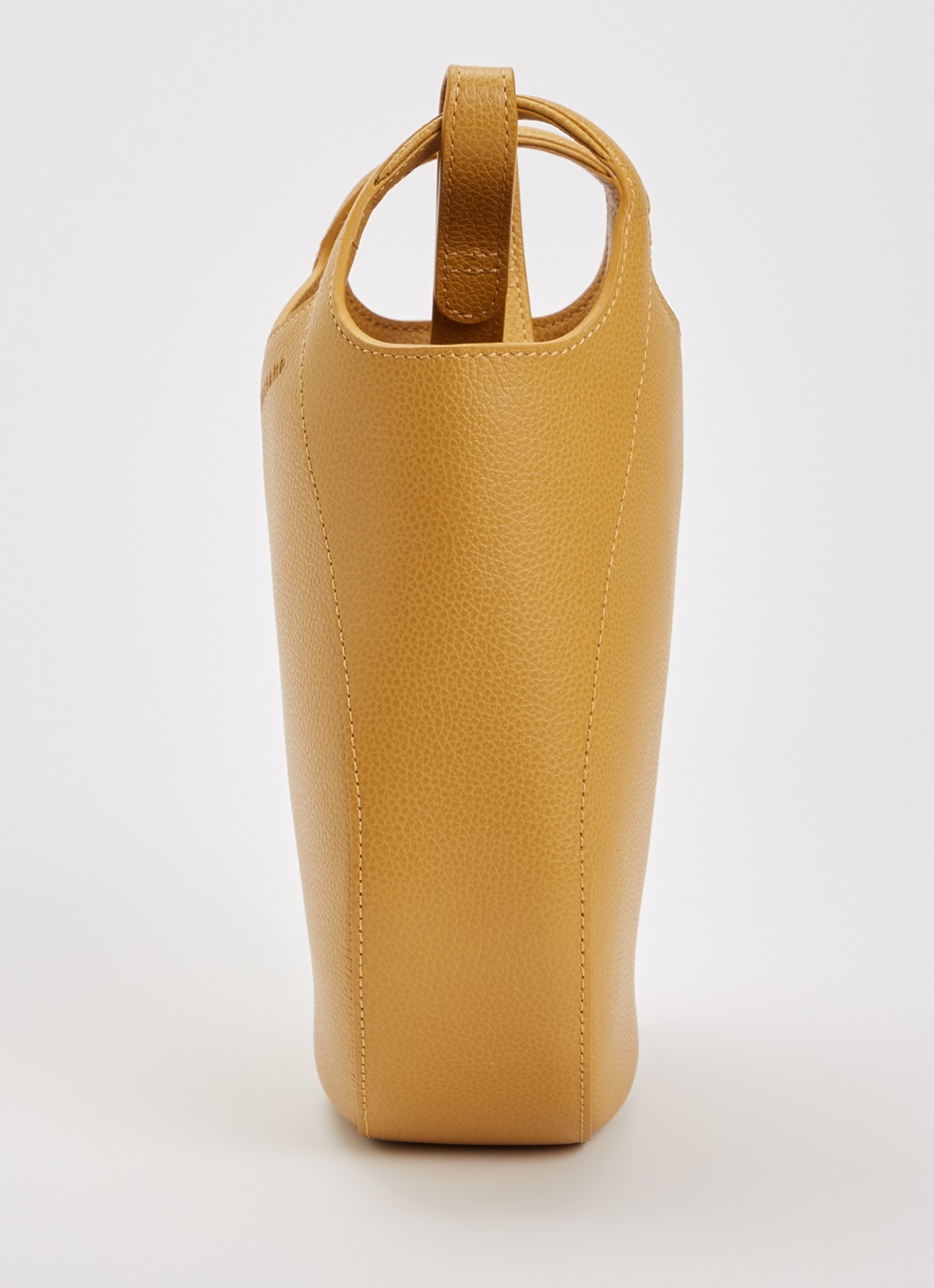 Longchamp Le Foulonné crossbodytas S van leer - detail 5 okergeel